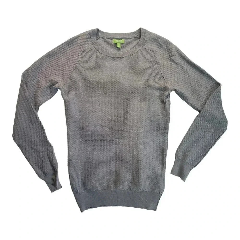 Gianni Feraud Limited Edition Mens Gray Textured Knit Crewneck Sweater M